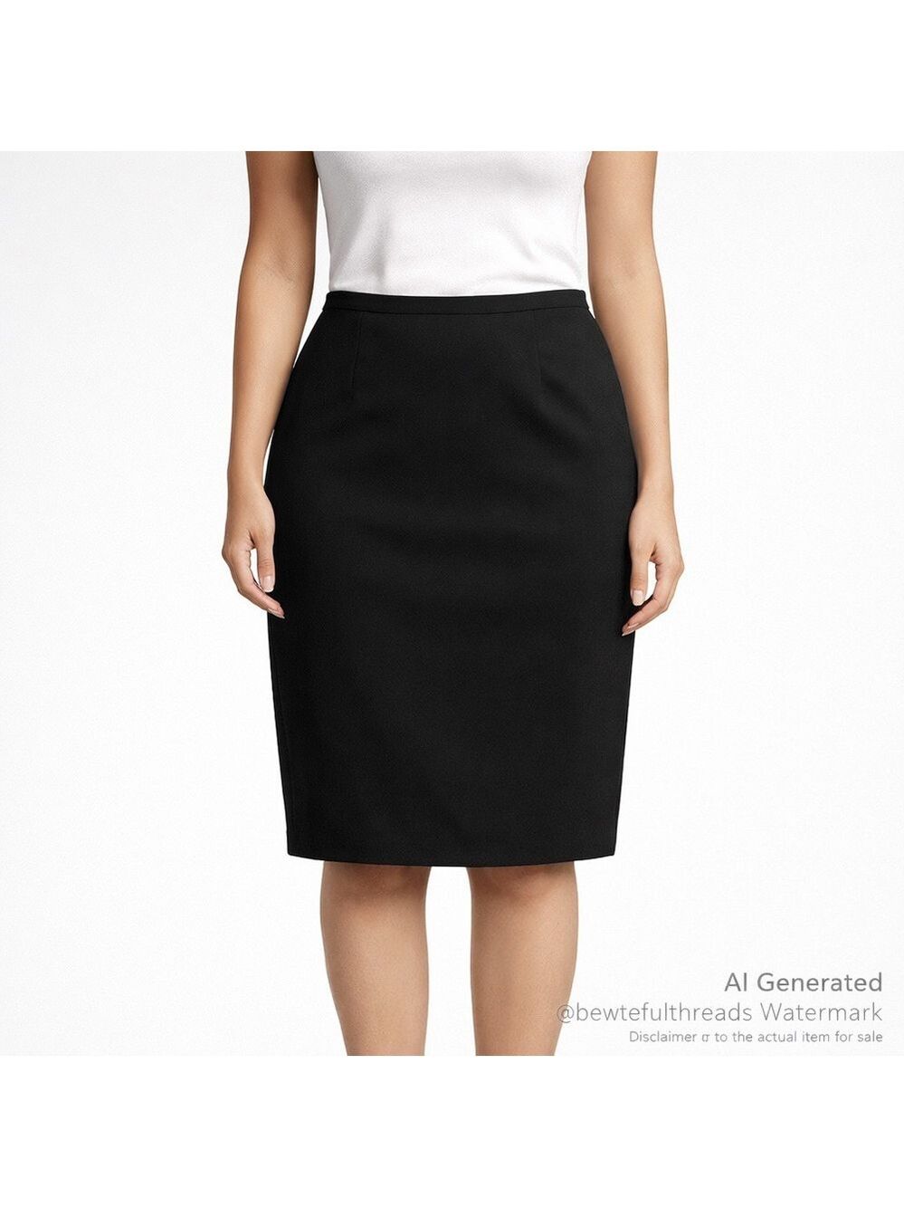 Jones Studio Black Pencil Skirt 16P Petite Fully Lined Office Classic